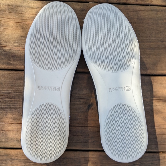 Sperry Topsiders Leather Silver EUC (like new!) Size 8 Boat Shoes - Picture 4 of 7